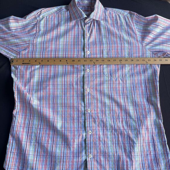 Peter Millar Seaside Finish Button Up Shirt Mens Large Cotton Multicolor Large - Picture 7 of 10